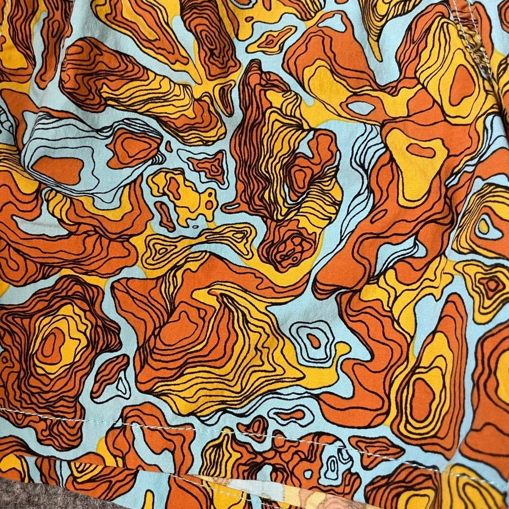 Cotopaxi Swim Shorts Small Orange Topographic Map Print Drawstring 5